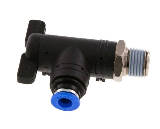 2-Way Elbow Ball Valve 6 mm - R1/4'' Plastic/Brass