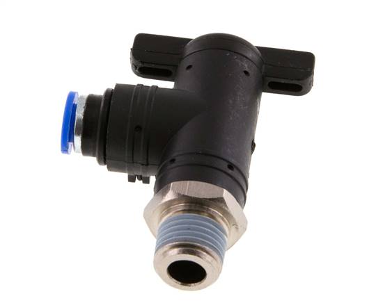 2-Way Elbow Ball Valve 6 mm - R1/4'' Plastic/Brass