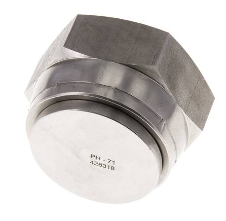 End Cap G1 1/2'' Stainless steel with External Hex 60° cone 125bar (1756.25psi) Hydraulic