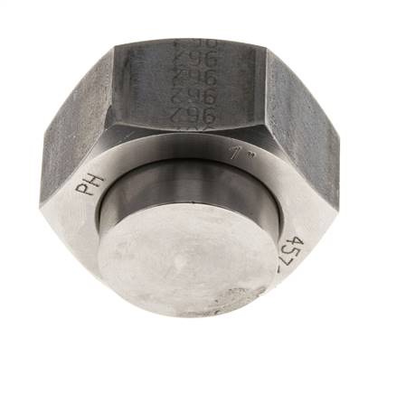 End Cap G1'' Stainless steel with External Hex 60° cone 150bar (2107.5psi) Hydraulic