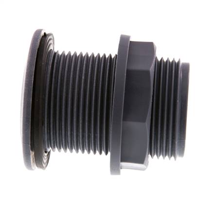 Screw Connection for Drain Cocks G1 1/4'' DN13 Bulkhead Polypropylene (pp) EPDM 10bar (140.5psi) FDA