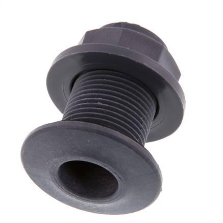 Screw Connection for Drain Cocks G3/4'' DN29.5 Bulkhead Polypropylene (pp) EPDM 10bar (140.5psi) FDA