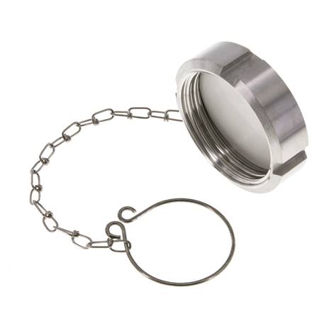 Cap Nut Rd58 X 1/6'' DN 32 Stainless Steel 1.4301 NBR DIN 11851 FDA 21 with Chain