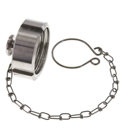 Cap Nut Rd44 X 1/6'' DN 20 Stainless Steel 1.4301 NBR DIN 11851 FDA 21 with Chain