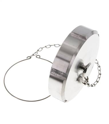 Cap Nut Rd110 X 1/4'' DN 80 Stainless Steel 1.4301 NBR DIN 11851 FDA 21 with Chain