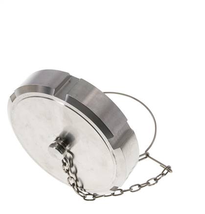 Cap Nut Rd95 X 1/6'' DN 65 Stainless Steel 1.4301 NBR DIN 11851 FDA 21 with Chain