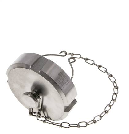 Cap Nut Rd65 X 1/6'' DN 40 Stainless Steel 1.4404 NBR DIN 11851 FDA 21 with Chain