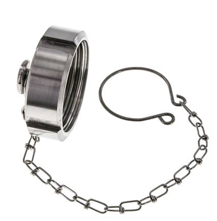 Cap Nut Rd52 X 1/6'' DN 25 Stainless Steel 1.4404 NBR DIN 11851 FDA 21 with Chain