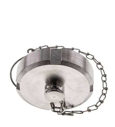 Cap Nut Rd65 X 1/6'' DN 40 Stainless Steel 1.4301 NBR DIN 11851 FDA 21 with Chain