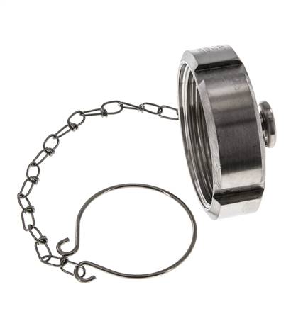 Cap Nut Rd58 X 1/6'' DN 32 Stainless Steel 1.4404 NBR DIN 11851 FDA 21 with Chain