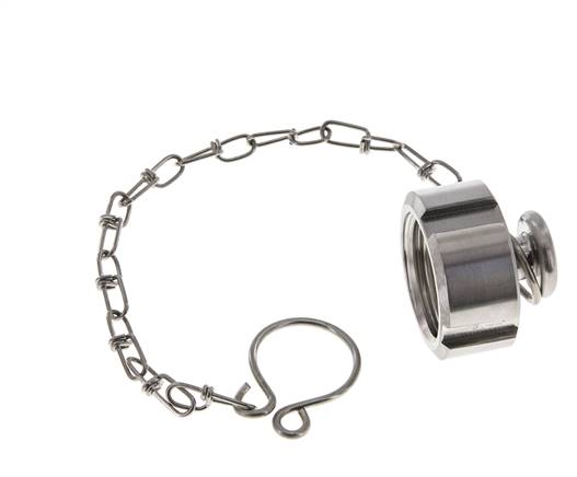 Cap Nut Rd28 X 1/8'' DN 10 Stainless Steel 1.4404 NBR DIN 11851 FDA 21 with Chain