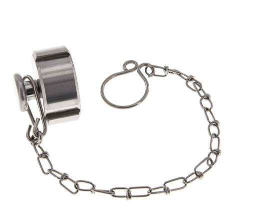 Cap Nut Rd28 X 1/8'' DN 10 Stainless Steel 1.4404 NBR DIN 11851 FDA 21 with Chain