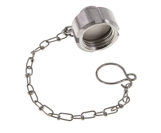 Cap Nut Rd28 X 1/8'' DN 10 Stainless Steel 1.4404 NBR DIN 11851 FDA 21 with Chain