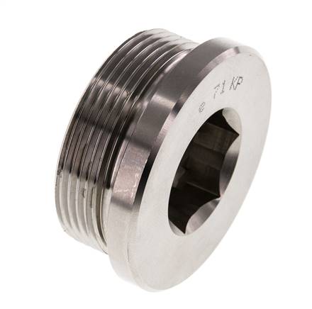 Plug M48 X 2 Stainless steel FKM with Internal Hex 250bar (3512.5psi)