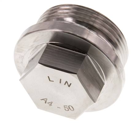 Plug G1 1/4'' Stainless steel with Collar and External Hex 40bar (562.0psi)