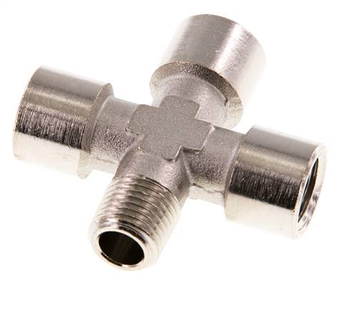 Cross Fitting R1/4'' Male - G1/4'' Female Nickel plated Brass 16 bar (224.8 psi)