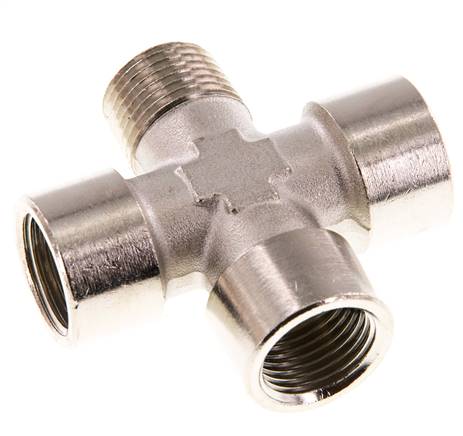 Cross Fitting R1/2'' Male - G1/2'' Female Nickel plated Brass 16 bar (224.8 psi)