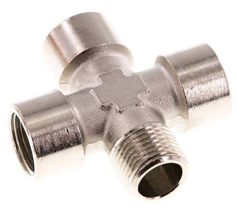 Cross Fitting R1/2'' Male - G1/2'' Female Nickel plated Brass 16 bar (224.8 psi)