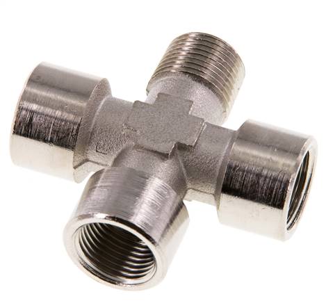 Cross Fitting R3/8'' Male - G3/8'' Female Nickel plated Brass 16 bar (224.8 psi)