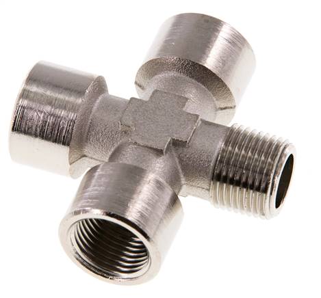 Cross Fitting R3/8'' Male - G3/8'' Female Nickel plated Brass 16 bar (224.8 psi)