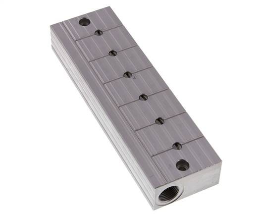 Distributor Bar with Ball Valves 2xG3/8'' - 6xG1/4'' Stainless Steel PN 10