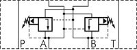 NG6 (D03) Sandwich Crossover Relief Valve A-B 100bar