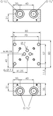 NG6 (D03) Sub-Plate 1 Station without Relief Valve 315bar