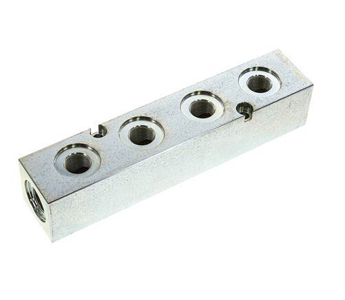 G3/8'' Hydraulic Distributor Block 2 Inlets 4 Outlets 315bar