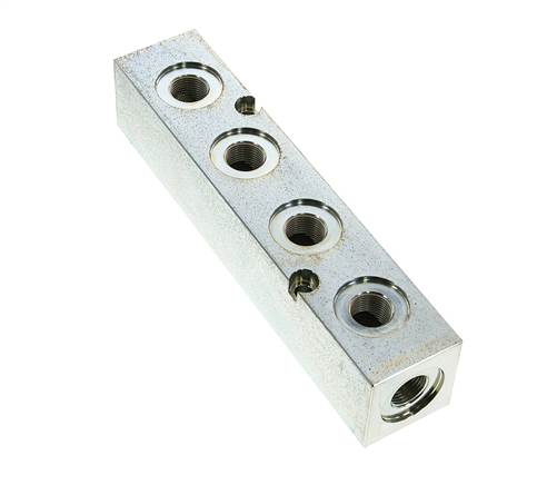 G3/8'' Hydraulic Distributor Block 2 Inlets 4 Outlets 315bar