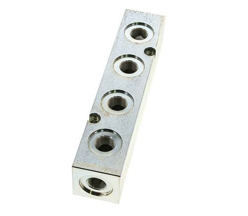 G3/8'' Hydraulic Distributor Block 2 Inlets 4 Outlets 315bar