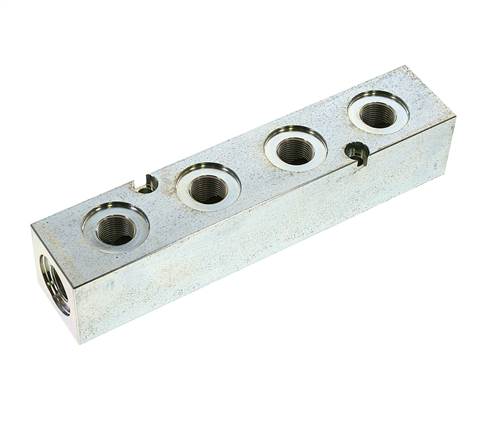 G3/8'' Hydraulic Distributor Block 2 Inlets 4 Outlets 315bar