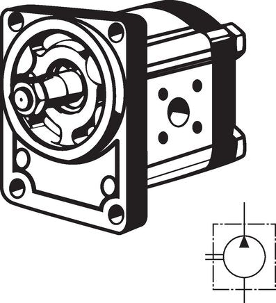 Hydraulic Gear Pump 19cm³ 210bar Bosch Flange Size 2 - Rexroth