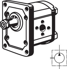Hydraulic Gear Pump 8cm³ 250bar Plessey Flange Size 2 - Rexroth
