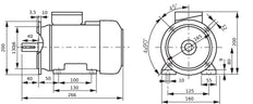 0.75kW 2-Pole Three-Phase Motor IEC 80 B35 Foot & Flange 230/400V