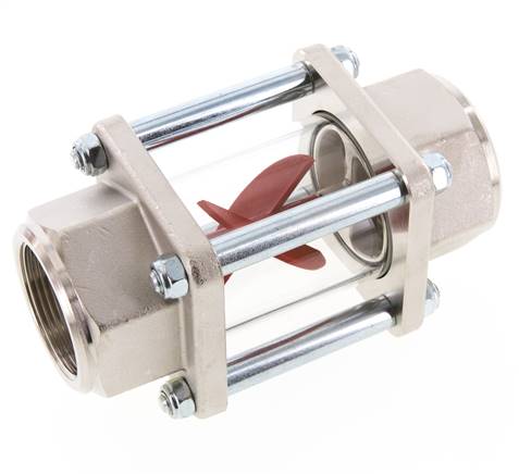G1 1/4'' brass flow indicator with impeller 9-55 l/min 15 bar