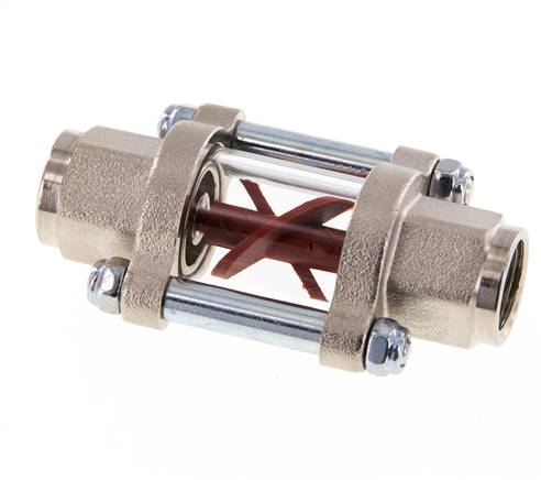 G1/4'' brass flow indicator with impeller 0.6-3 l/min 25 bar