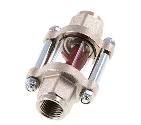 G1/4'' brass flow indicator with impeller 0.6-3 l/min 25 bar