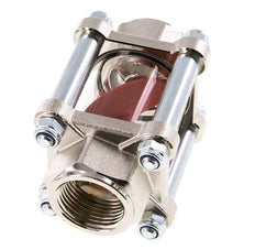 G1'' brass flow indicator with impeller 2.2-27 l/min 25 bar