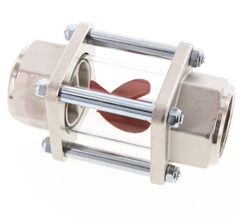 G1 1/2'' brass flow indicator with impeller 11-60 l/min 15 bar