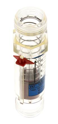 G1'' plastic variable area flow meter water 2-20 l/min