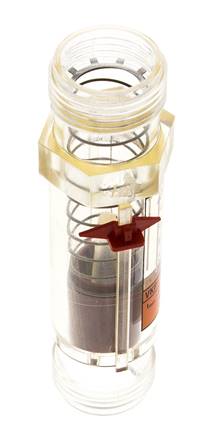 G1'' plastic variable area flow meter oil 100 cSt 1-18 l/min