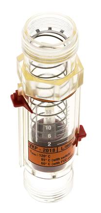 G1'' plastic variable area flow meter oil 100 cSt 1-18 l/min