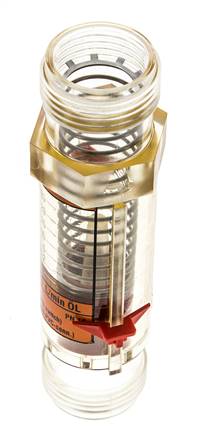 G1'' plastic variable area flow meter oil 100 cSt 2-30 l/min