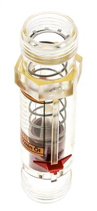G1'' plastic variable area flow meter oil 100 cSt 5-45 l/min