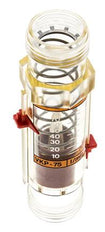 G1'' plastic variable area flow meter oil 100 cSt 10-75 l/min
