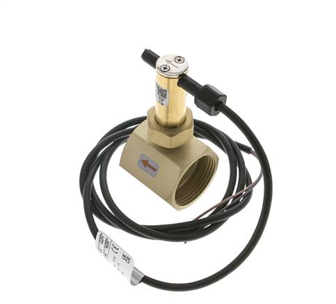 G1 1/4'' brass inline paddle flow switch 22-38.6 l/min 25 bar