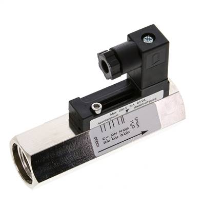 G1/2'' brass variable area flow switch water 0.8-3.2 l/min 300 bar