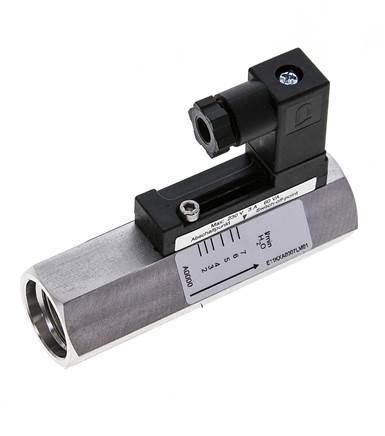G1/2'' stainless variable area flow switch water 2-7 l/min 350 bar