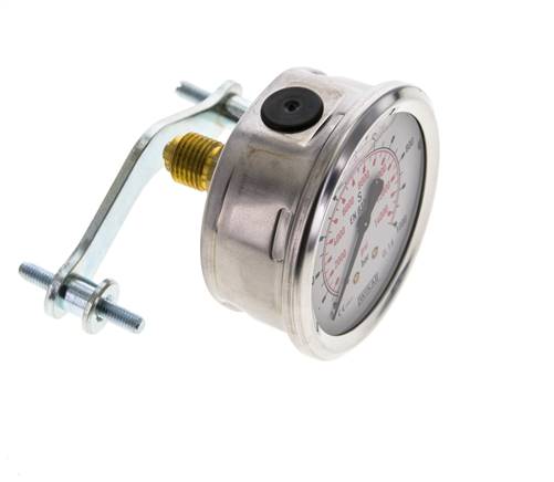 G1/4 Rear Connection Glycerine Pressure Gauge 0 to 1000 bar 63mm WIKA