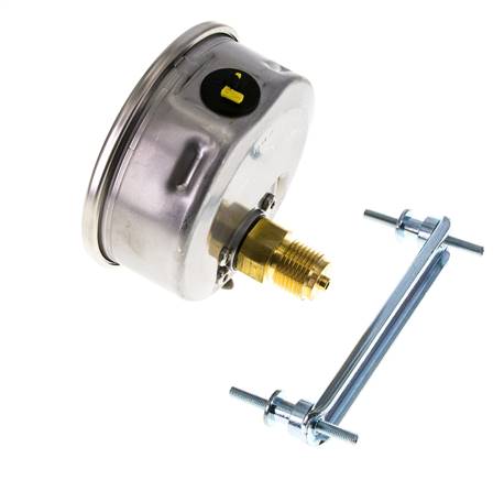 G1/2 Rear Connection Glycerine Pressure Gauge 0 to 10 bar 100mm WIKA